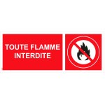 "Ingen flammer tilladt" PVC-skilt - 200x80 mm