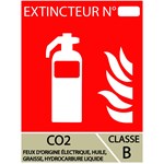 Panneau PVC extincteur CO2 - 15 x 22.5 cm - Classe B