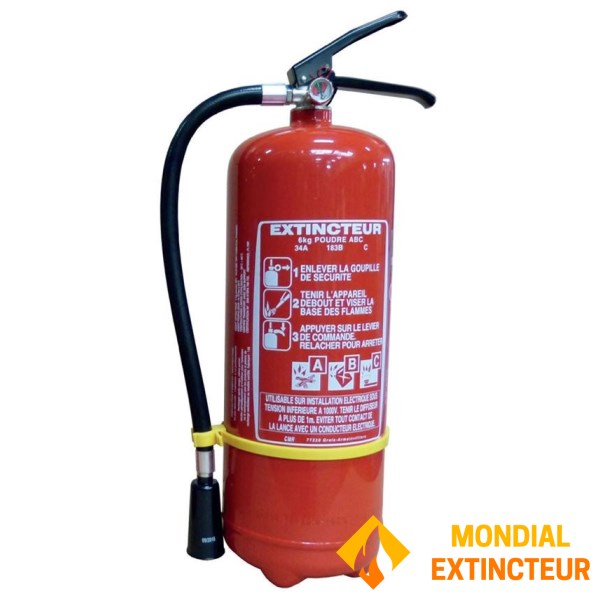 Pulverslukker 6 KG ABC - NF standard - Mærke ROT