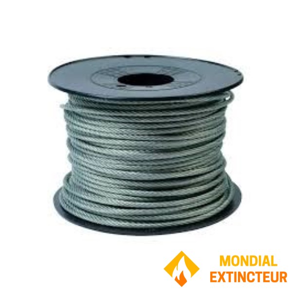 Længde på 250 meter galvaniseret stålkabel, diameter 2,4 mm