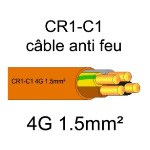 100 Meter feuerfestes elektrisches Kabel - 4G1.5mm2 - CR1-C1