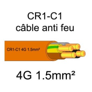 100 Meter feuerfestes elektrisches Kabel - 4G1.5mm2 - CR1-C1
