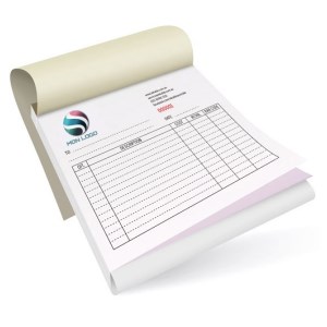 20 personalisierte Rechnungen - Selbstdurchschreibendes Notizbuch in Schwarz und Weiß