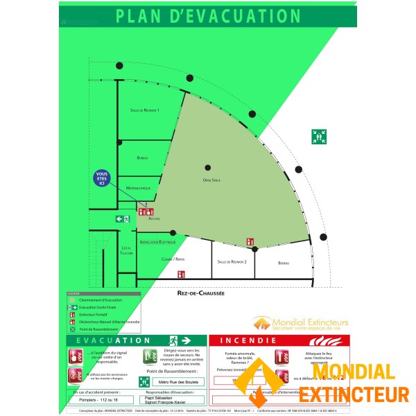PVC-Fluchtplan Photolumineszierend - Format A3