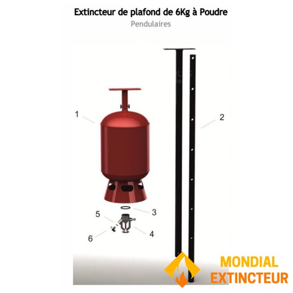 Automatischer "Pendel-Pulversprinkler-Feuerlöscher" - 6 Kg