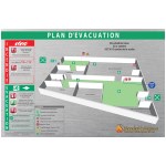 Plan d'évacuation 3D sur Dibond Alu-Brosse - Format A0