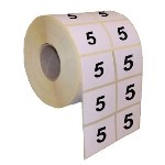 Nummerierung Feuerlöscher - 100 Ziffern pro Rolle - Ziffer 5 - 15 X 20 mm -
