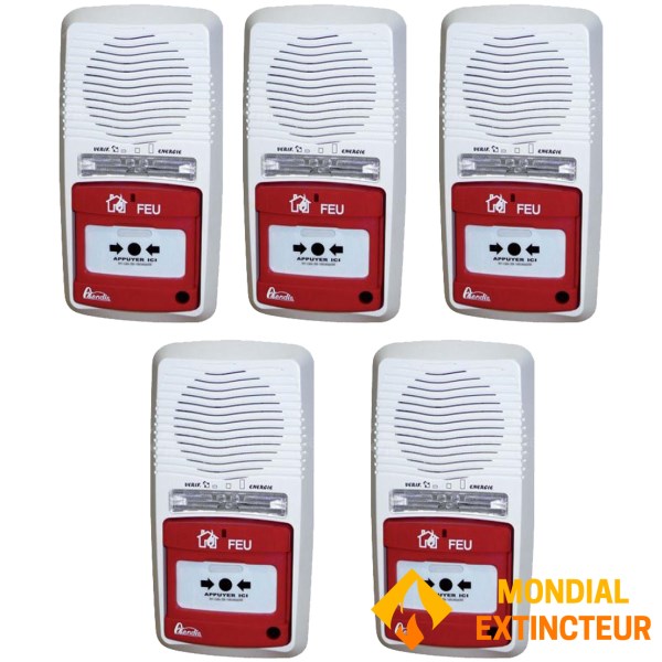 Pack mit 5 Alarmanlagen Typ 4 mit Lichtblitz