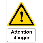 Schild "Achtung Gefahr" - PVC A4