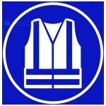 Schild "High Visibility Gilet Obligatory" - B.200 x H.200 mm