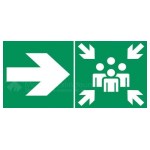 Schild Sammelpunkt rechts - B.300 x H.150 mm