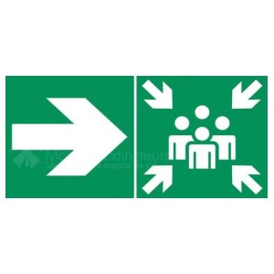 Schild Sammelpunkt rechts - B.300 x H.150 mm