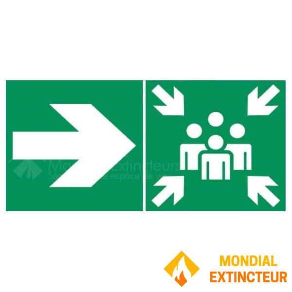 Schild Sammelpunkt rechts - B.300 x H.150 mm
