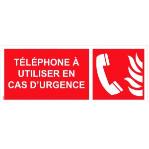 Schild "Telefon zur Verwendung in Notfällen" PVC - 200x80 mm