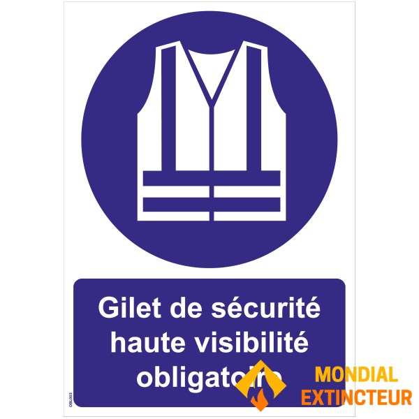 Schilder "Warnwestenpflicht mit hoher Sichtbarkeit" - PVC A5