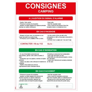 Sicherheitshinweise Camping - Format A4