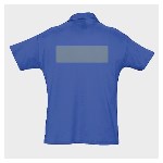 5 personalisierte Poloshirts blau - Größe L - Herz und Rücken
