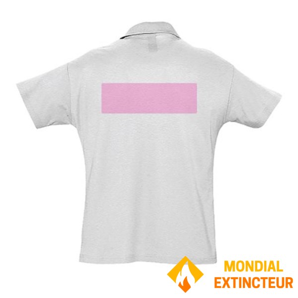 5 personalisierte Poloshirts in grau - Größe S - Herz und Rücken