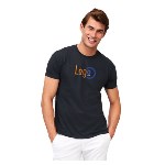 5 personalisierte rote T-Shirts - Größe M - Herzbeflockung