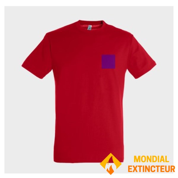 5 personalisierte rote T-Shirts - Größe M - Herzbeflockung