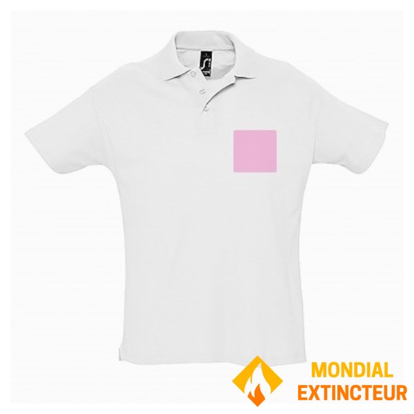 5 polos personnalisés blancs - Taille XXL - Cœur et dos