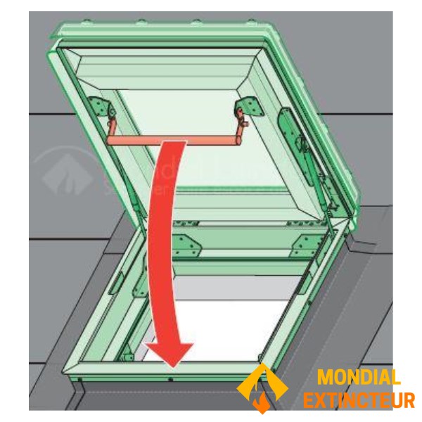 Παράθυρο επίπεδης οροφής με διαφανή θόλο