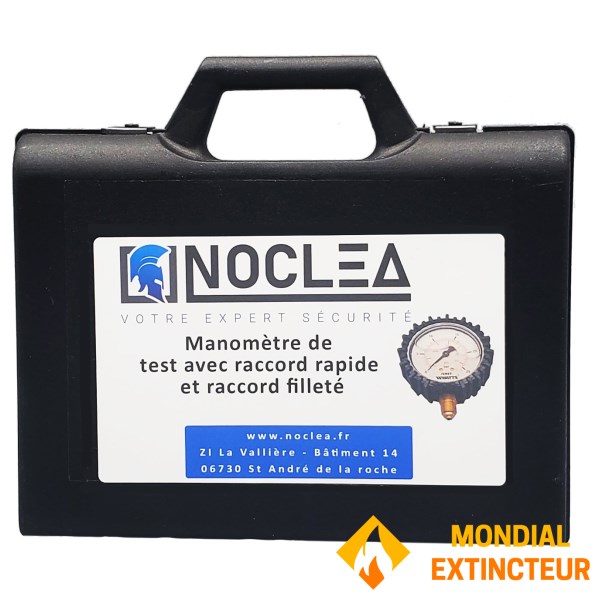 Manomètre de test extincteurs - 2 raccords : Rapide et fileté