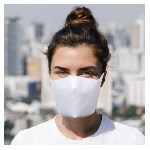 Συσκευασία 10 τεμαχίων - Λευκή υφασμάτινη μάσκα πολλαπλών χρήσεων