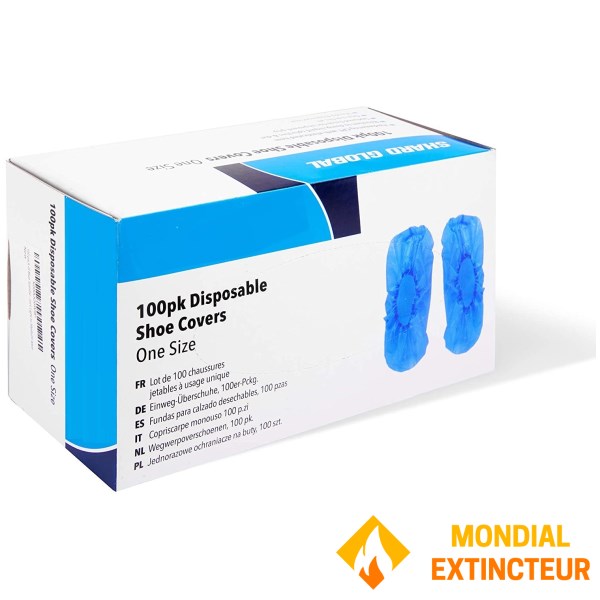 Lot de 100 sur-chaussures avec carton distributeur