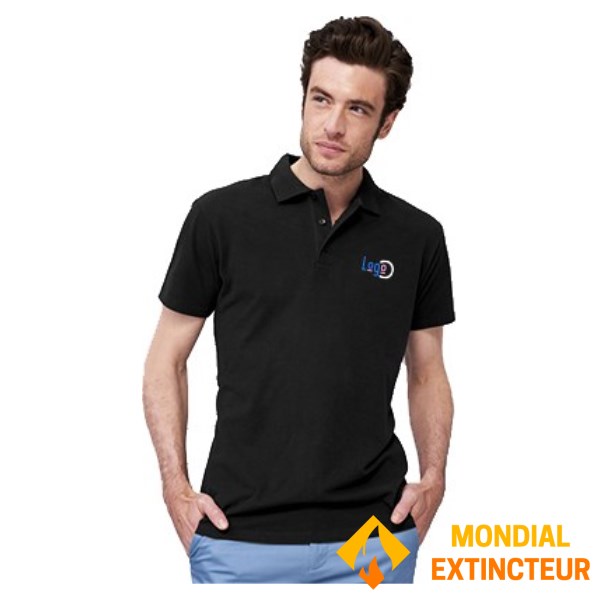 5 polos personnalisés gris - Taille L - Cœur et dos