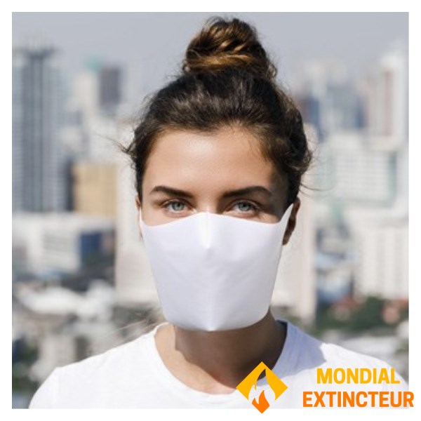 Σετ 50 - Λευκό επανχρησιμοποιούμενο μάσκα από ύφασμα