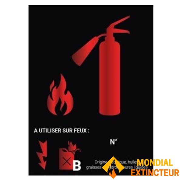 Μαύρος πυροσβεστήρας CO2 - 15 x 20 cm - Κατηγορία Β