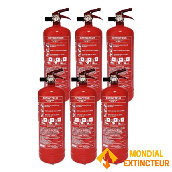 Κουτί με 6 πυροσβεστήρες 2 Kg ABC σε σκόνη - Μάρκα MOBIAK