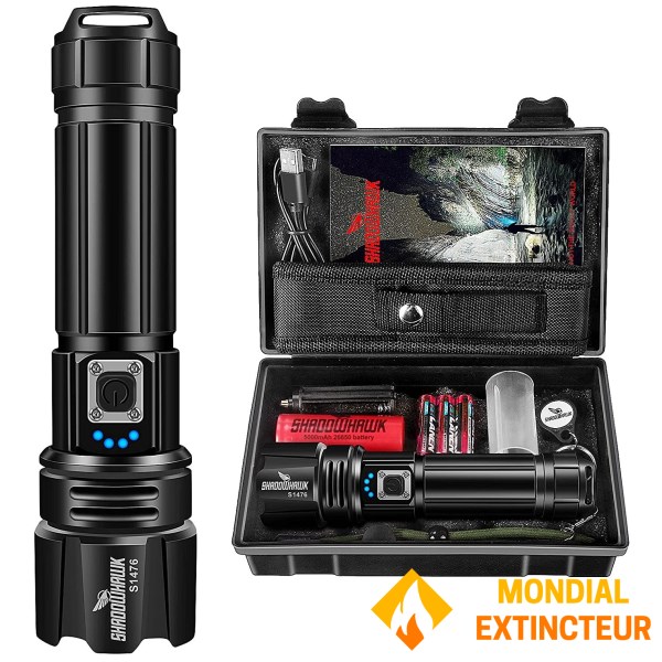 Εξαιρετικά ισχυρός επαναφορτιζόμενος αδιάβροχος φακός LED 10.000 Lumen