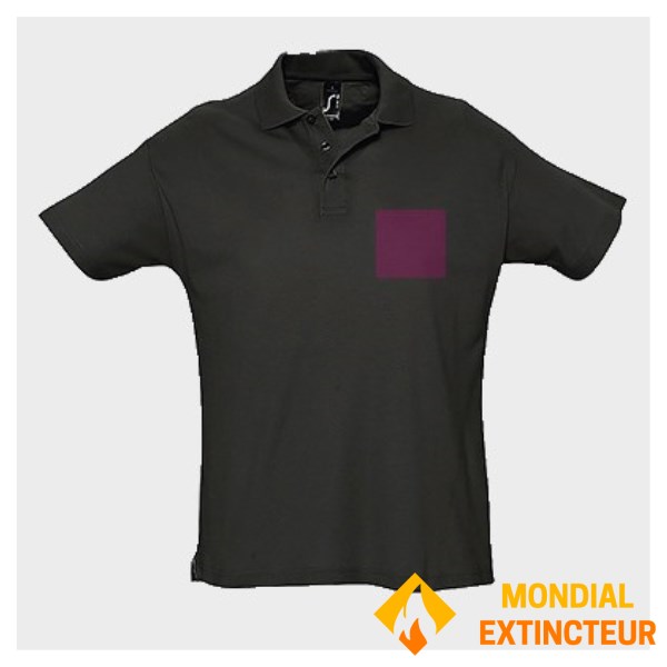 5 polos personnalisés noirs - Taille XXL - Cœur et dos