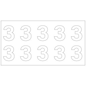 10-digit board for fire hydrants - Digit 3