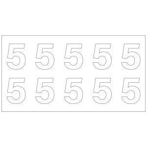 10-digit board for fire hydrants - Digit 5