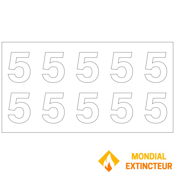 10-digit board for fire hydrants - Digit 5