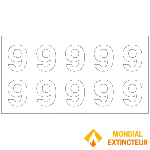 10-digit board for fire hydrants - Digit 9