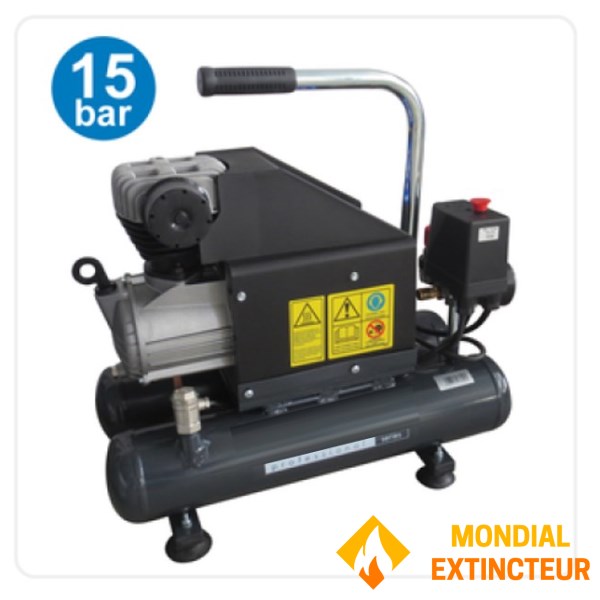 15-bar compressor for training extinguisher