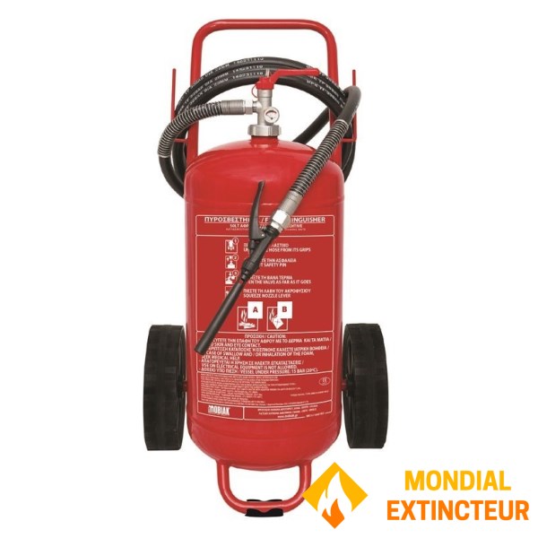 50 liter fire extinguisher on wheels CE-EN3 - Brand MOBIAK