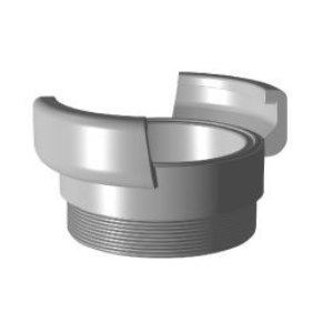 AR half-coupling with lock, with male threaded sleeve DN100