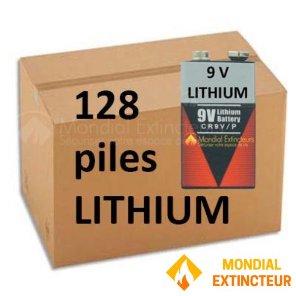 Box of 128 9V LITHIUM batteries