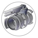 "Butterfly" valve inlet and outlet half-port AR DN 100