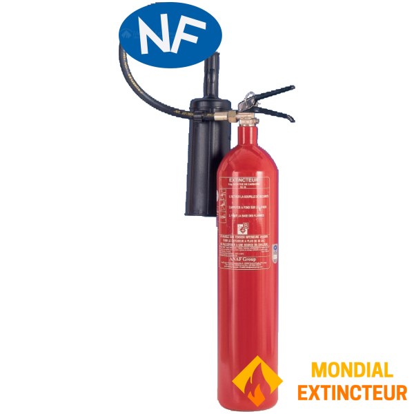 Extincteur CO2 capacité  5 Kg NF & MED avec support de fixation
