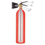 CO2 fire extinguisher 2Kg capacity - NF with stand and sign - Anaf brand