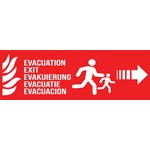 Camping fire evacuation Straight arrow - PVC - 300 x 100 mm