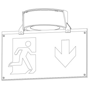 Ceiling-mounting kit with "Spazio Luz" label holder