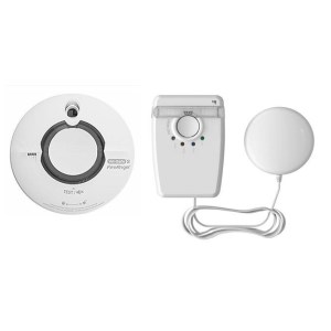 Deaf and hard-of-hearing smoke detector kit with vibrating cushion