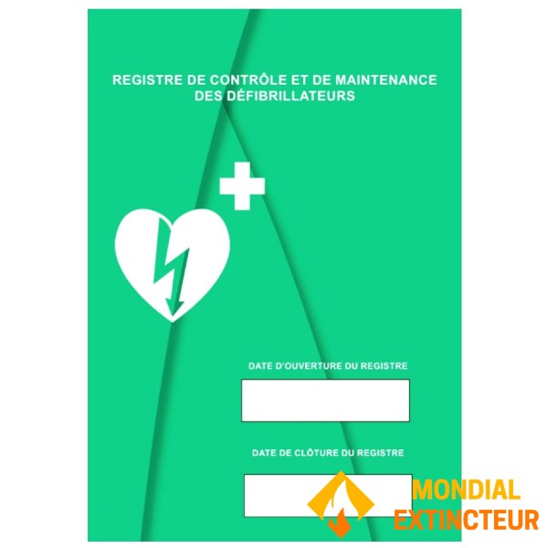 Defibrillator maintenance register - A4 format